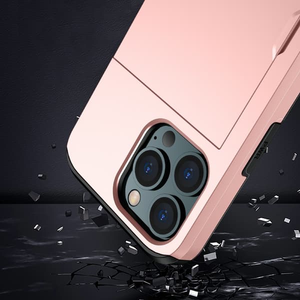 Skal Med Kortfack iPhone 13 Rose Guld
