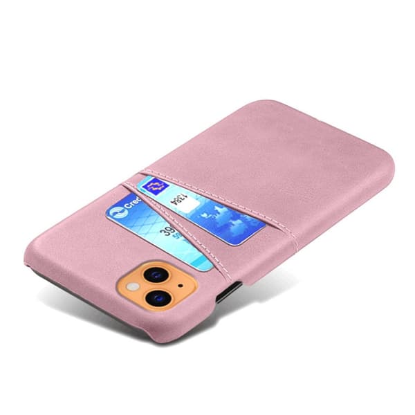 Läderskal Med Kortfack iPhone 13 Rosa