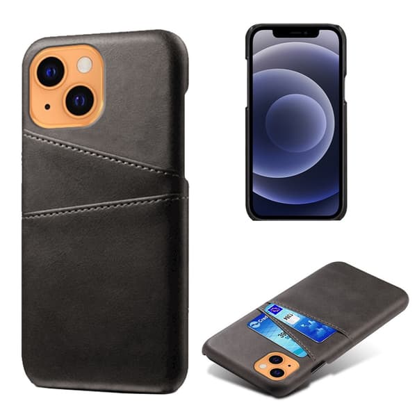 Läderskal Med Kortfack iPhone 13 Mini Svart