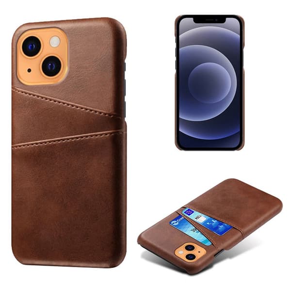 Läderskal Med Kortfack iPhone 13 Mini Brun