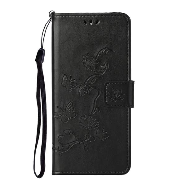 Läderfodral Fjärilar iPhone 13 Pro Max Svart