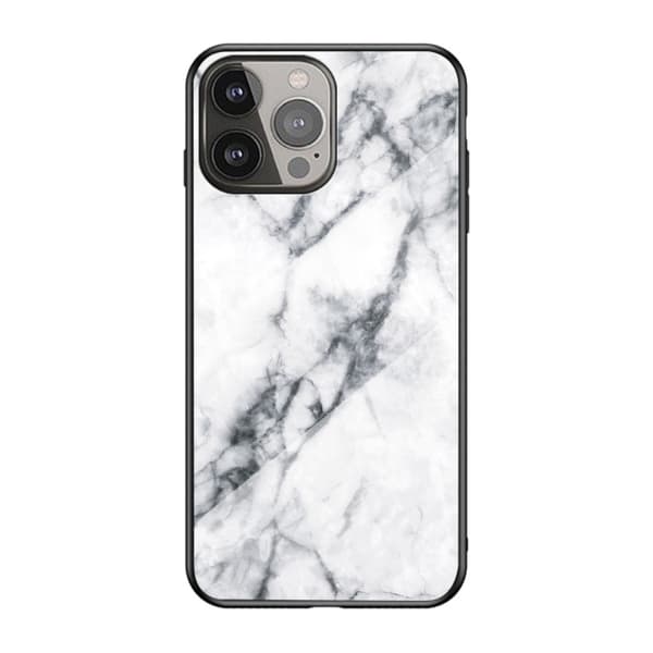 Skal Härdat Glas iPhone 13 Pro Vit Marmor