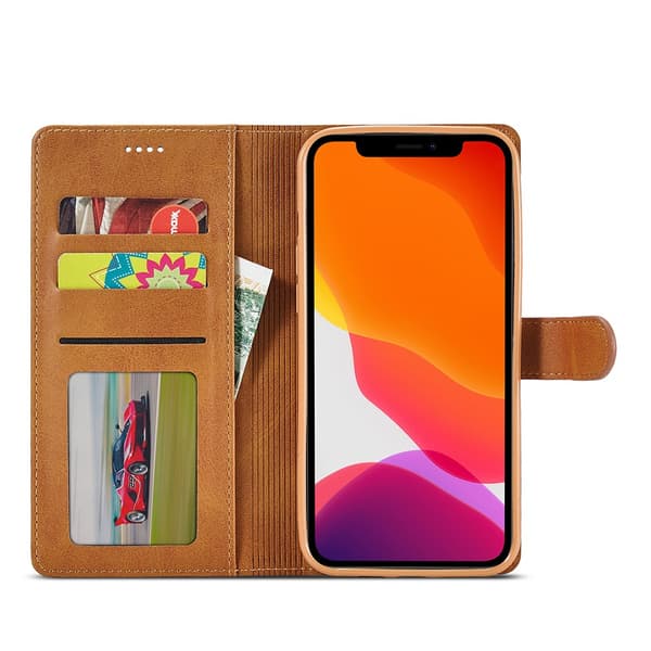 LC.IMEEKE Plånboksfodral iPhone 13 Pro Cognac