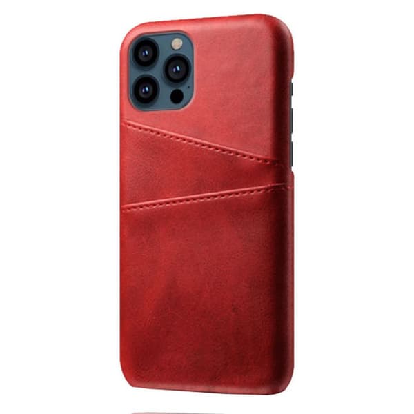 Läderskal Med Kortfack iPhone 13 Pro Röd