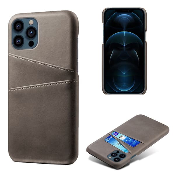 Läderskal Med Kortfack iPhone 13 Pro Grå