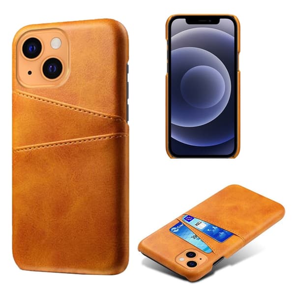 Läderskal Med Kortfack iPhone 13 Mini Cognac