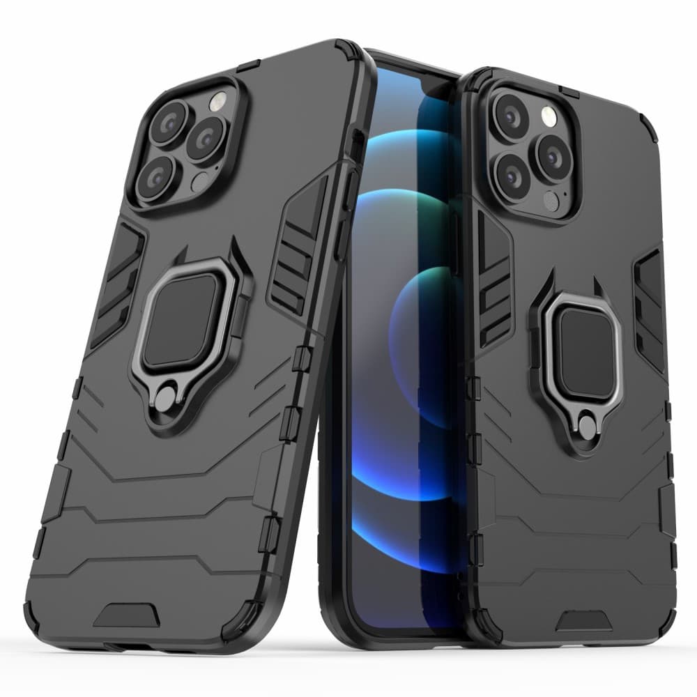 Hybridskal Fingerring iPhone 13 Pro Max Svart