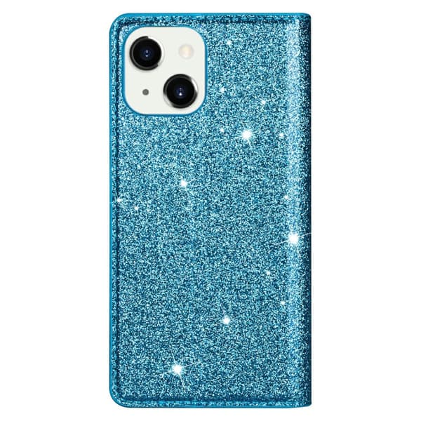 Glitter Plånboksfodral iPhone 13 Blå