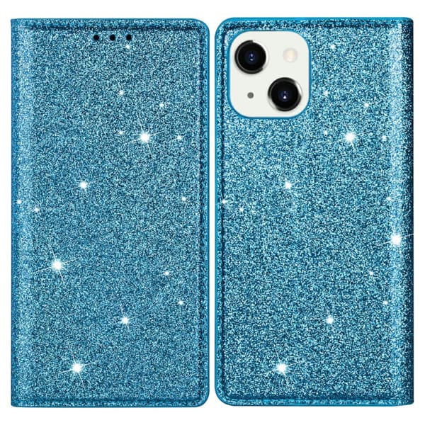 Glitter Plånboksfodral iPhone 13 Blå
