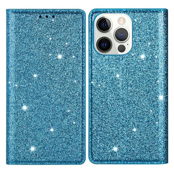 Glitter Plånboksfodral iPhone 13 Pro Max Blå