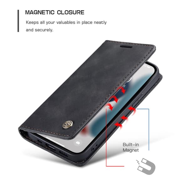 CaseMe Slim Plånboksfodral iPhone 13 Pro Max Svart