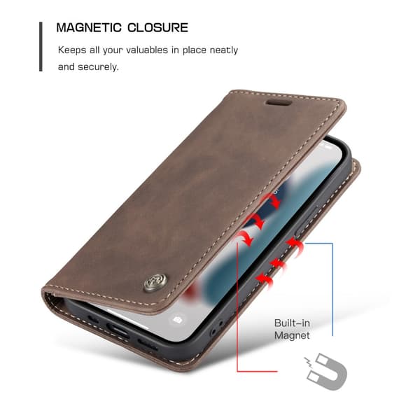 CaseMe Slim Plånboksfodral iPhone 13 Pro Max Brun