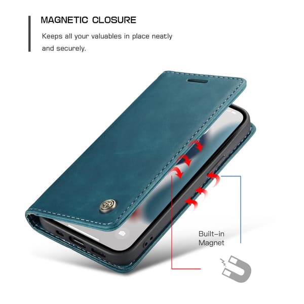 CaseMe Slim Plånboksfodral iPhone 13 Mini Blå
