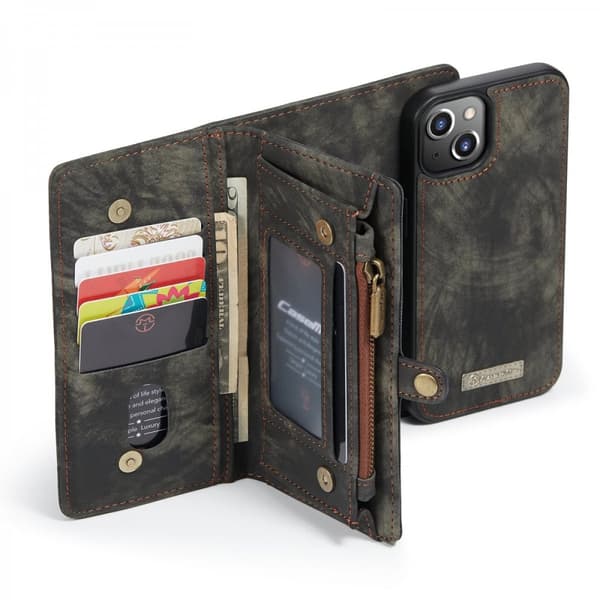 CaseMe Multi-Slot 2 i 1 Plånboksfodral iPhone 13 Grå