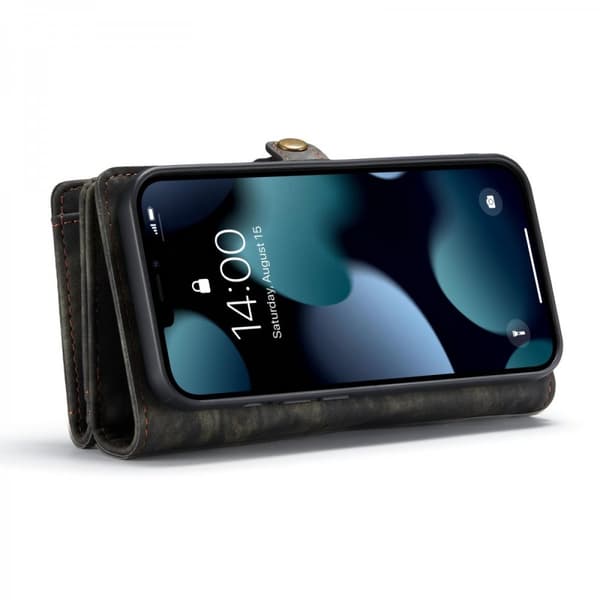 CaseMe Multi-Slot 2 i 1 Plånboksfodral iPhone 13 Grå