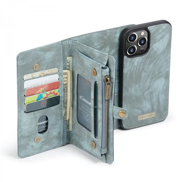 CaseMe Multi-Slot 2 i 1 Plånboksfodral iPhone 13 Pro Max Blå