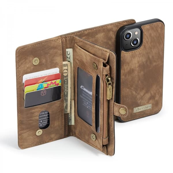 CaseMe Multi-Slot 2 i 1 Plånboksfodral iPhone 13 Mini Brun