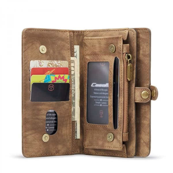 CaseMe Multi-Slot 2 i 1 Plånboksfodral iPhone 13 Mini Brun