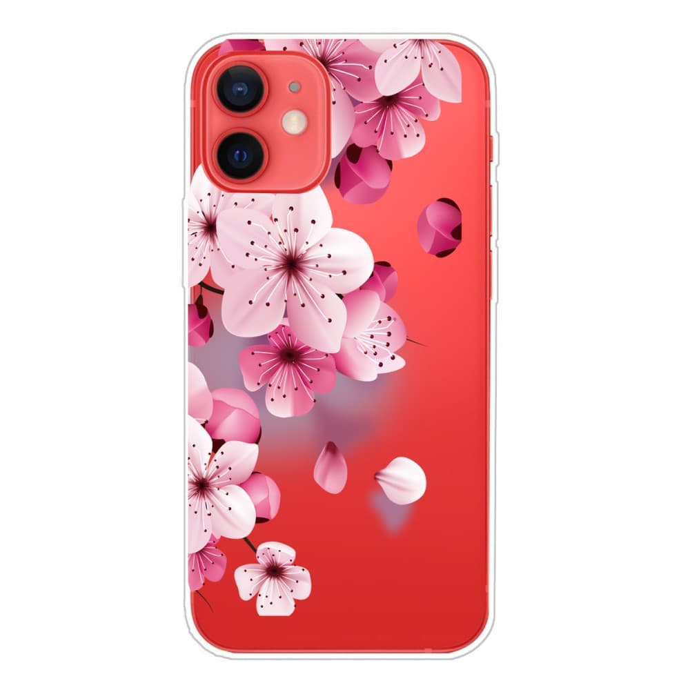 iPhone 13 Mini Skal TPU Rosa Blommor