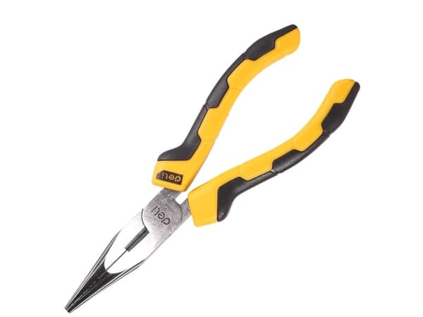 Deli Tools EDL2106, Nåltänger, Kolstål, Svart, Gul, 55 mm, 160 mm