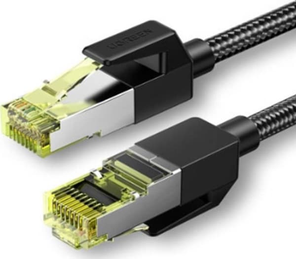 UGREEN NW150 Flettet nettverkskabel, Ethernet RJ45, Cat.7, F/FTP, 0,5m (svart)