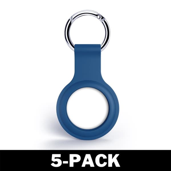 Airtag Apple Skal Silikon Med Nyckelring Blå 5-Pack