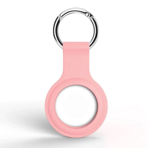Airtag Apple Skal Silikon Med Nyckelring Rosa