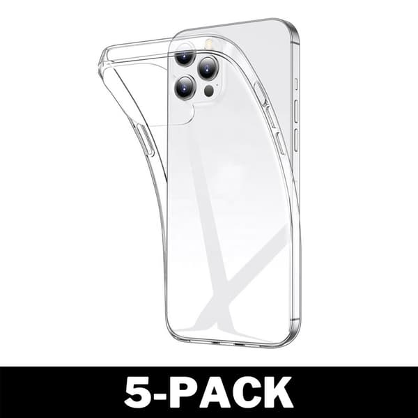 Genomskinligt Skal iPhone 13 Mini Transparent TPU 5-Pack