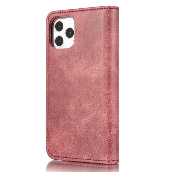 DG.MING iPhone 13 Split Läder Plånboksfodral - Röd