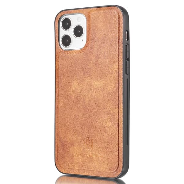 DG.MING For iPhone 13 Mini Stylish Wallet Case - Brown