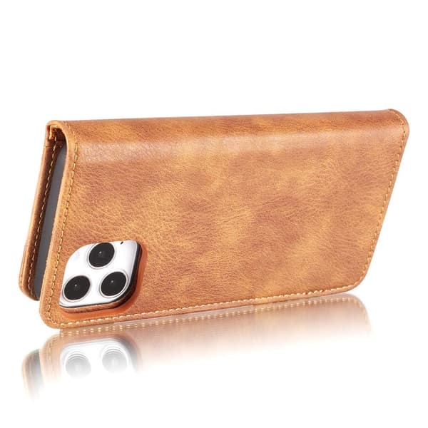 DG.MING For iPhone 13 Mini Stylish Wallet Case - Brown