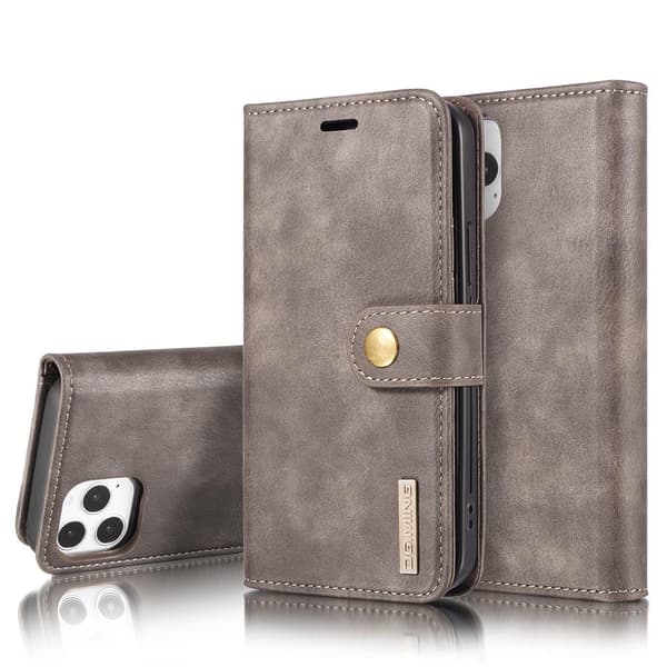 DG.MING iPhone 13 Mini Split Läder Plånboksfodral - Coffee
