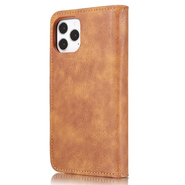 DG.MING iPhone 13 Pro Split Läder Plånboksfodral - Brun