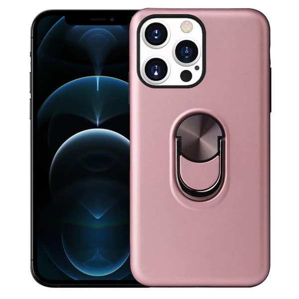iPhone 13 Pro Hybrid skal med Finger Ring - Rose Gold