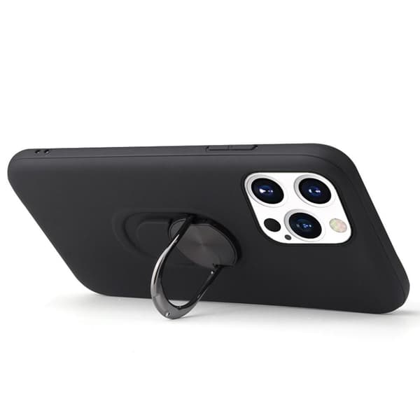 iPhone 13 Pro Max Fingerring TPU Hybrid Taske Kickstand - Blå