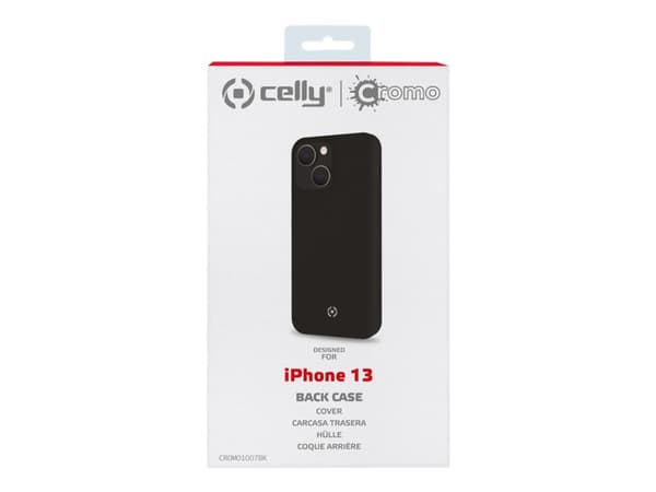 Celly Cromo - Baksidesskydd för mobiltelefon - termoplastisk polyuretan (TPU), silikonbeläggning - svart - för Apple iPhone 13