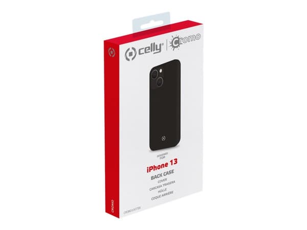 Celly Cromo - Baksidesskydd för mobiltelefon - termoplastisk polyuretan (TPU), silikonbeläggning - svart - för Apple iPhone 13