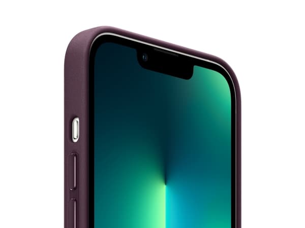 Apple - Baksidesskydd för mobiltelefon - med MagSafe - läder - mörk körsbär - för iPhone 13 Pro