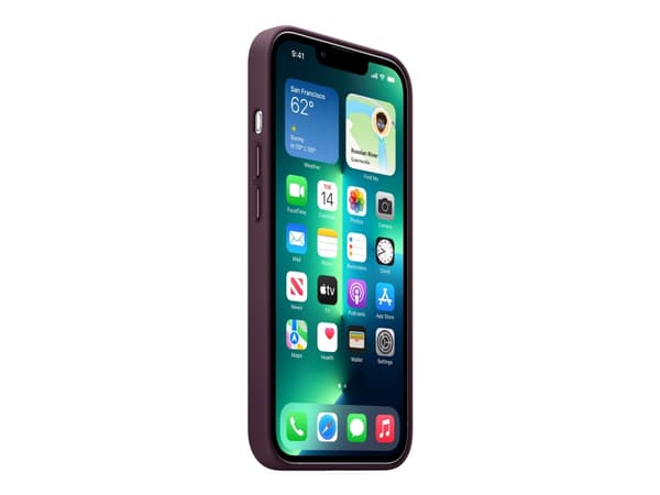Apple - Baksidesskydd för mobiltelefon - med MagSafe - läder - mörk körsbär - för iPhone 13 Pro