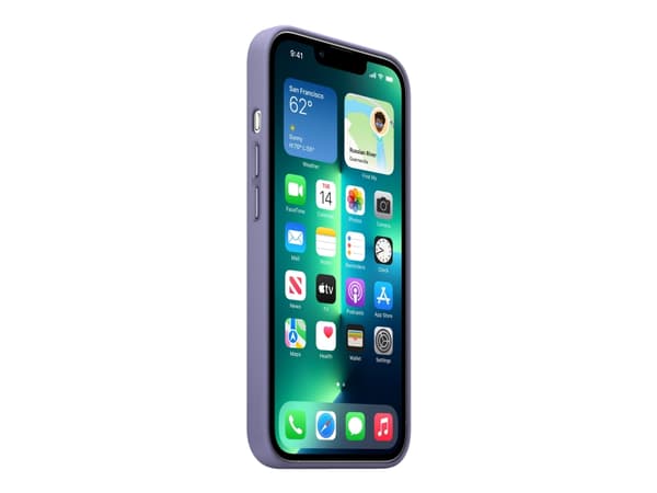 Apple - Baksidesskydd för mobiltelefon - med MagSafe - läder - blåregn - för iPhone 13 Pro