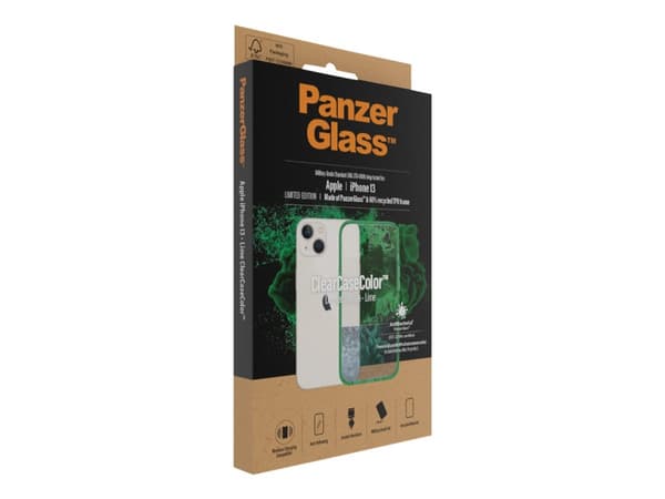 PanzerGlass ClearCaseColor - Limited Edition - baksidedeksel for mobiltelefon - 60 % resirkulert termoplastisk polyuretan (TPU) ramme - lime, klar ba