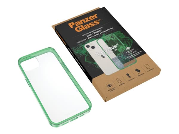 PanzerGlass ClearCaseColor - Limited Edition - baksidedeksel for mobiltelefon - 60 % resirkulert termoplastisk polyuretan (TPU) ramme - lime, klar ba