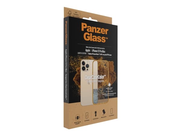 PanzerGlass ClearCaseColor - Limited Edition - baksidedeksel for mobiltelefon - 60 % resirkulert termoplastisk polyuretan (TPU) ramme - mandarin - fo