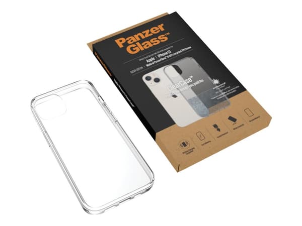 PanzerGlass ClearCase - Baksidedeksel for mobiltelefon - herdet glass, termoplast-polyuretan (TPU) - blank - for Apple iPhone 13