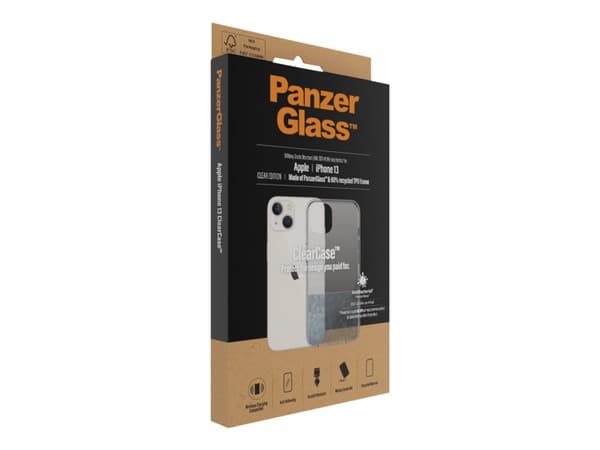 PanzerGlass ClearCase - Baksidedeksel for mobiltelefon - herdet glass, termoplast-polyuretan (TPU) - blank - for Apple iPhone 13