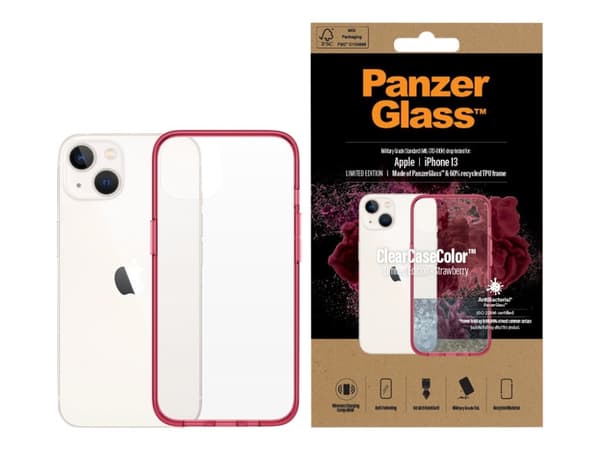 PanzerGlass 335, Suojus, Apple, Apple - iPhone 13, 15,5 cm (6.1"), Punainen