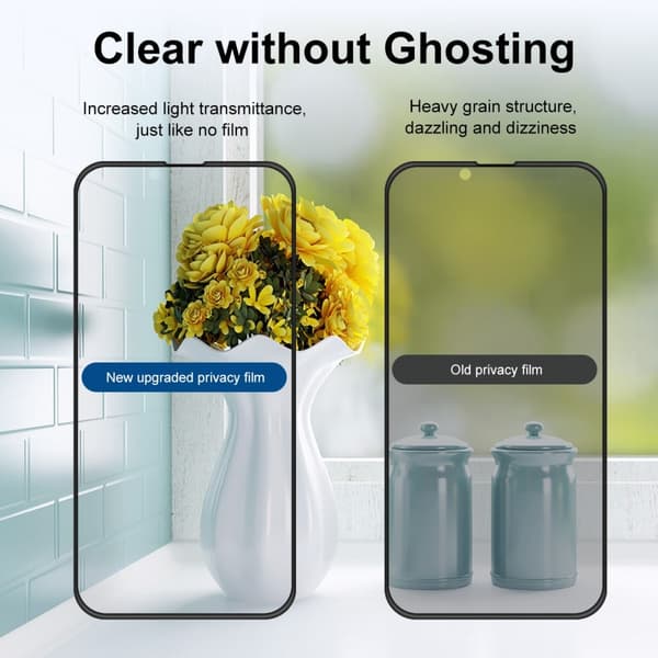 [2-PACK] Privacy Härdat Glas Skärmskydd iPhone 13 Pro Max - Svart