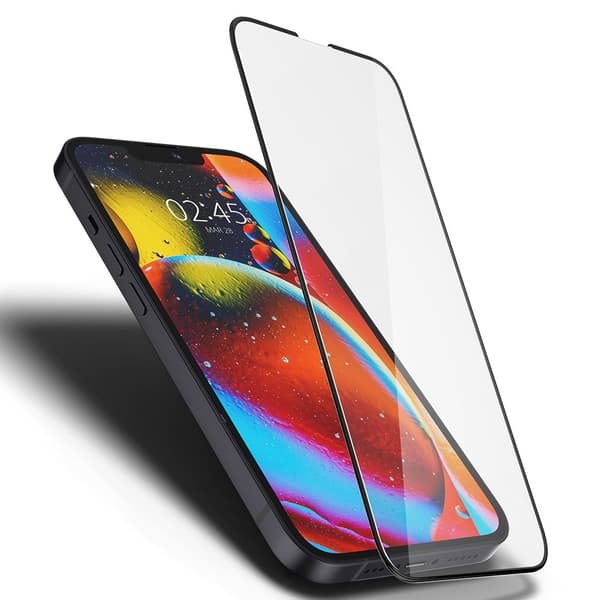 Spigen FC iPhone 14/13/13 Pro Härdat Glas Skärmskydd - Svart