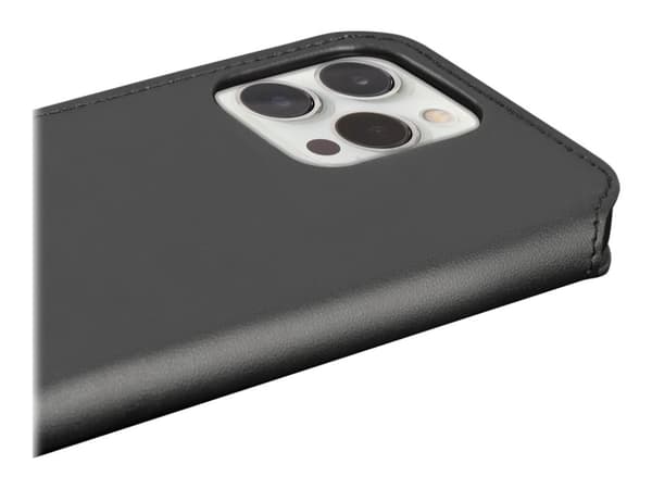Hama Essential Line MagCase Finest Sense - Vikbart fodral för mobiltelefon - MagSafe-kompatibilitet - konstläder - svart - för Apple iPhone 13 Pro