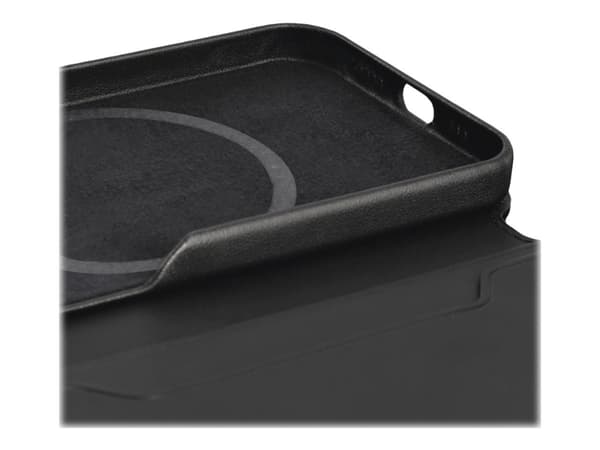 Hama Essential Line MagCase Finest Sense - Vikbart fodral för mobiltelefon - MagSafe-kompatibilitet - konstläder - svart - för Apple iPhone 13 Pro